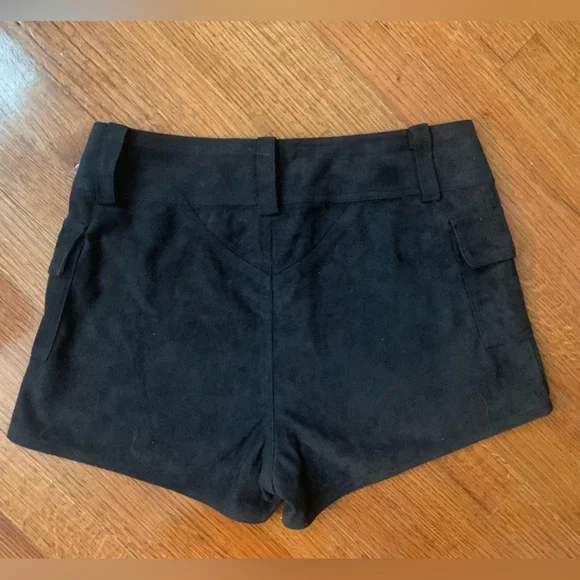 Cotton Candy Black Faux Suede Shorts - Picture 2 of 4